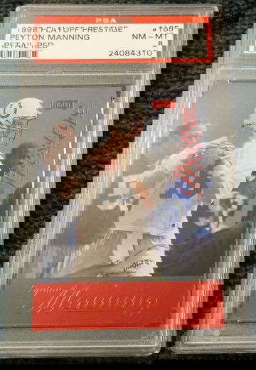 Peyton manning 1998 playoff prestige retail red rookie psa 8