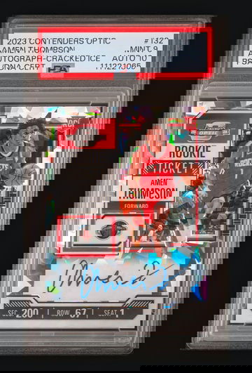 2023 Amen Thompson Contenders Optic Rookie Auto Cracked Ice PSA 9 /23