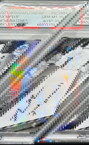 2021 BOWMAN CHROME PRIME SIGNATURES MAX MEYER 7/50 PSA 10 AUTO 10!!