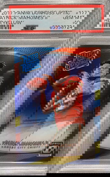 2017 Donruss Optic Patrick Mahomes Red Yellow RC Rookie PSA 10 GEM MINT!