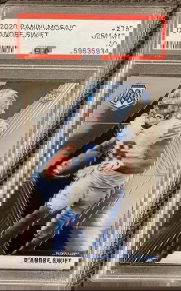 2020 Panini Mosaic #215 D'Andre Swift Lions RC Rookie PSA 10 GEM MINT