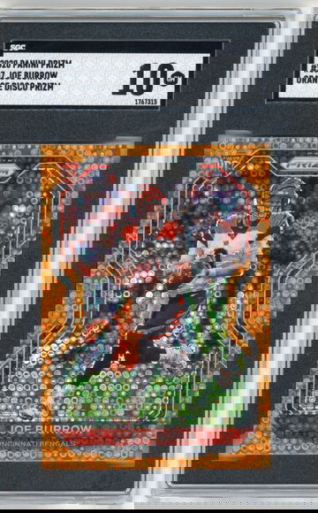 2020 Panini Prizm Joe Burrow Orange Disco Prizm RC SGC 10 Gem Mint