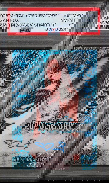 2025 Leaf Metal Pop Century Scream Team Autographs Silver Shimmer 1/1 Megan Fox #STMF1 PSA 8