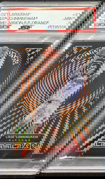 2021 Obsidian CADE CUNNINGHAM Tunnel Vision Electric Etch Orange /35 PSA 9 RC