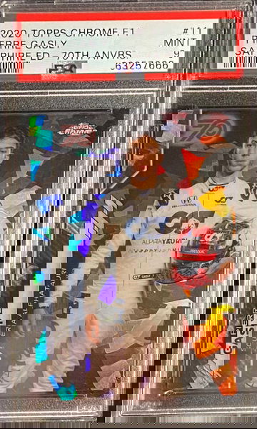 2020 Topps Chrome Sapphire Pierre Gasly 70th Anniversary /70 Formula 1 F1 PSA 9