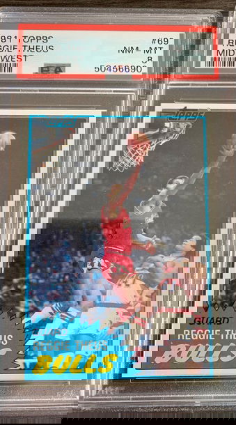 1981 Topps Basketball Card Reggie Theus #69 New Label - Graded PSA 8 NM-MT