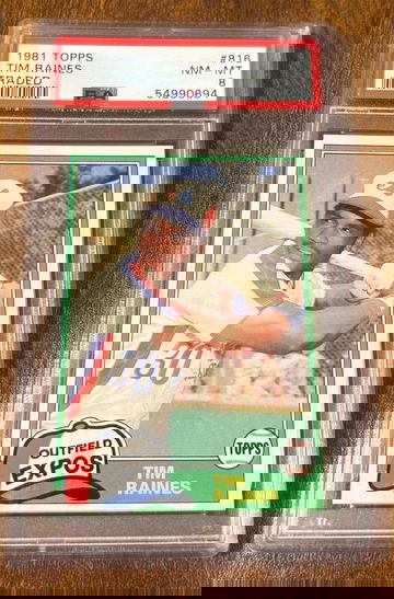 1981 Topps Traded Tim Raines Rookie Card HOF Montreal Expos PSA 8