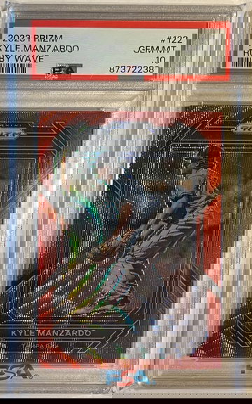 2023 Panini Prizm Kyle Manzardo Ruby Wave #122 PSA 10 