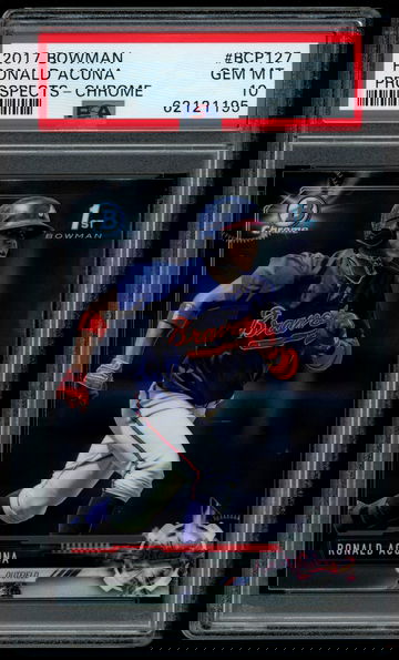 2017 Bowman Chrome Prospects BCP127 Ronald Acuna Jr. Pre Rookie RC PSA 10 GEM MINT