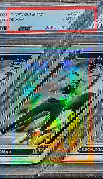 2021 ZACH WILSON Panini Donruss Optic Rated Rookie HOLO SILVER PRIZM PSA 9 #202