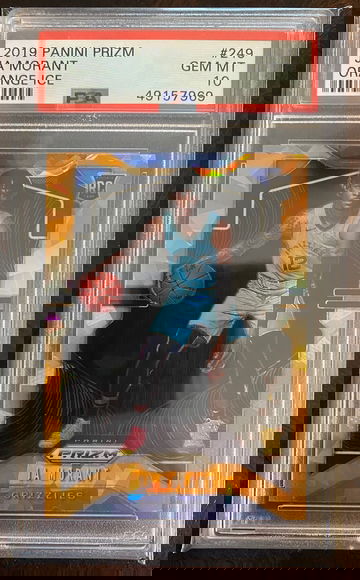 JA Morant Prizm Orange Ice Rookie RC PSA 10