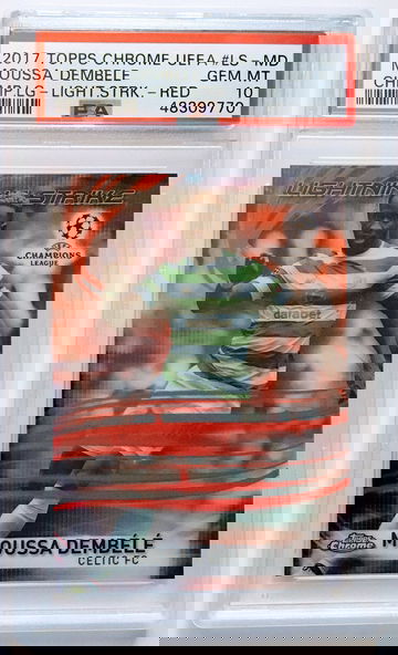 2017 Topps Chrome UEFA Champions League 01/10 Lightning Strike Red Moussa Dembele #LS-MD PSA 10 Gem Mint