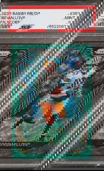 Jordan love 2020 panini Prizm green scope Refractor Rc rookie Psa 9 packers #/99