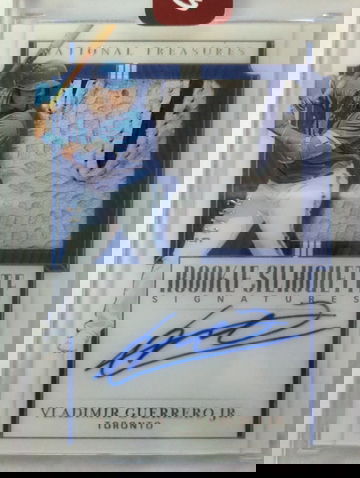 2019 National Treasures Vladimir Guerrero Jr. Rookie Silhouette Signatures Acetate /25