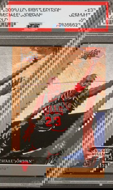 2009 Upper Deck UD First Edition Gold 23 Michael Jordan Chicago Bulls PSA 10 Gem Mint