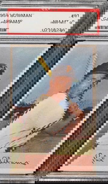 1954 Bowman #91 Cal Abrams Pittsburgh Pirates PSA 8 NM/MT