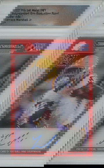 2021 Pro Set Metal 1989 Terrace Marshall Jr Pre-Production Clear Red RC Auto 1/1