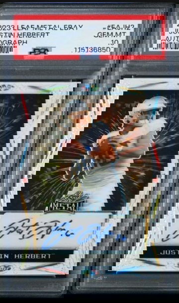 PSA 10 2023 Justin Herbert /4 AUTO LEAF eBaY