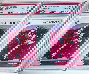 (2) Lot 2019 Hoops Tyler Herro Winter Rookie PSA 10 