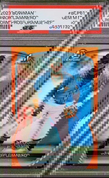 2023 Bowman Junior Caminero Orange Refractor PSA 10