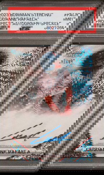 2023 Bowman Sterling Ceddanne Rafaela Prospect Autograph Speckle Refractor #/99 #PACR PSA 9 [BL-3B.11]