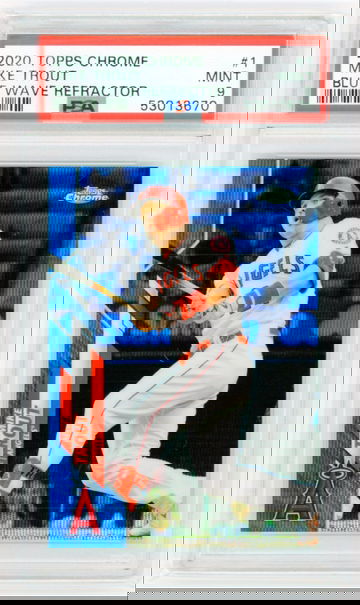 2020 Topps Chrome #1 Mike Trout Blue Wave Refractor PSA 9 MINT!