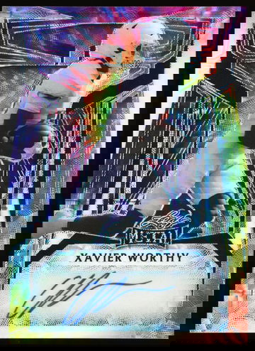 2023 Leaf Metal Xavier Worthy Rookie Auto Tie Dye Texas Longhorns 2/3 #BA-XW1