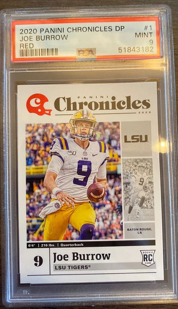 2020 panini chronicles draft picks joe burrow red psa 9