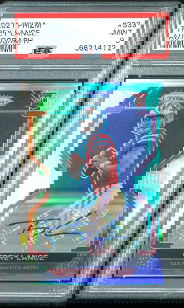 2021 Panini Prizm TREY LANCE Silver Prizm Rookie Auto RC - PSA 9 Mint 49ers