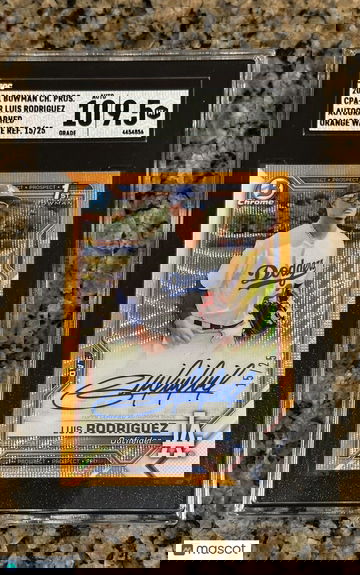 2021 1st Bowman Chrome Luis Rodriguez Orange Wave Ref Auto SGC 9.5/10 POP 1 #/25