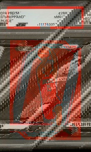 REED SHEPPARD 2024 Panini Red Choice Prizm #268 Rockets RC Rookie #/88 PSA 9