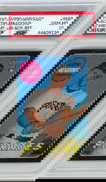 2018 Topps Heritage Austin Meadows Chrome Black Refractor /69