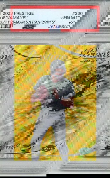 2023 PANINI PRESTIGE GOLD PREMIUM XTRA POINTS JOE NAMATH JETS /75 PSA 10