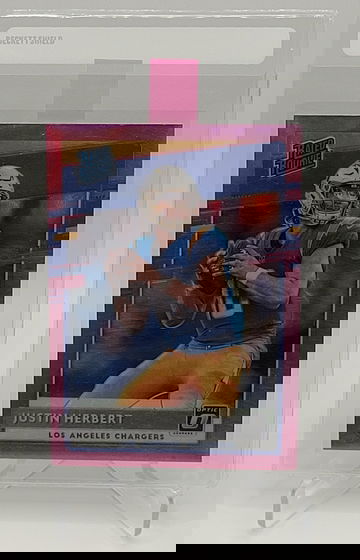 2020 Panini Donruss Optic Pink Prizm Justin Herbert Rated Rookie #153