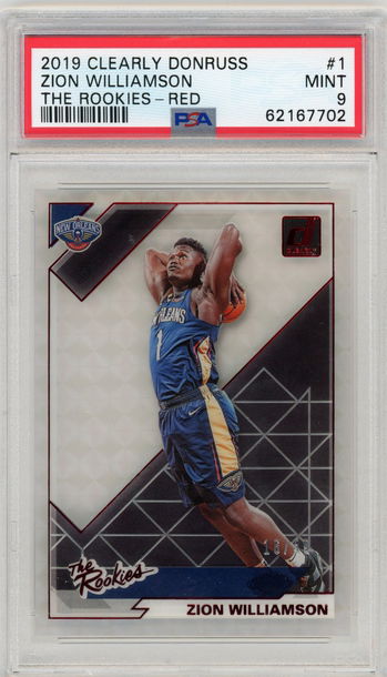 2019 Clearly Donruss Zion Williamson The Rookies Red Holo #'d 16/49 Mosaic RC PSA 9 MINT