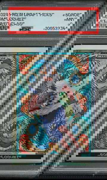 2024 Panini Prizm Draft Picks Stained Glass Rome Odunze #SGROE PSA 9