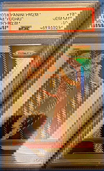 2018 PRIZM TRAE YOUNG SILVER RC PSA 10 