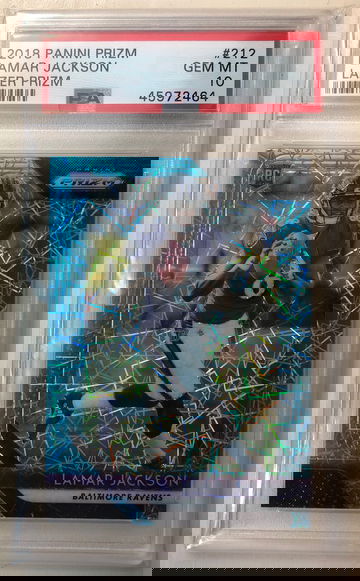 2018 Panini Prizm Lamar Jackson Lazer Prizm PSA 10