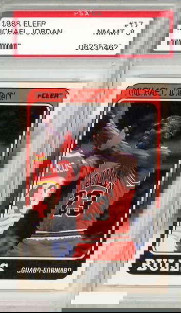 1988 FLEER MICHAEL JORDAN #17 CHICAGO BULLS HOF PSA 8 NM-MT