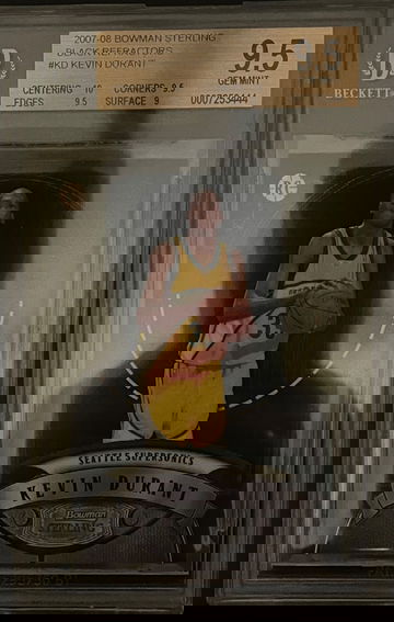 Kevin Durant 2007-08 Bowman Sterling #KD  Black Refractor Rookie RC /199 BGS 9.5 Gem Mint