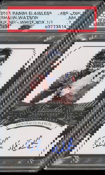 2017 PANINI DESHAUN WATSON FLAWLESS ROOKIE SIGNATURES ROOKIE SIG-WHITE BOX 1/1 #RS-DW PSA 7