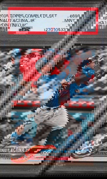 2018 Topps Bat Pointing Up Variation Ronald Acuna Jr. #698B PSA 9