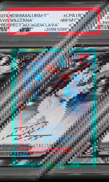 2024 Topps Bowman Draft Chrome Aqua Lava Travis Bazzana #CPA-TB Auto /199 PSA 8