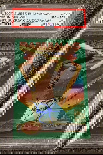 2020 Topps Finest Flashbacks 1993 Buyback AUTO Mark McGwire PSA 8 NM-MT - Serial #’d 2/5