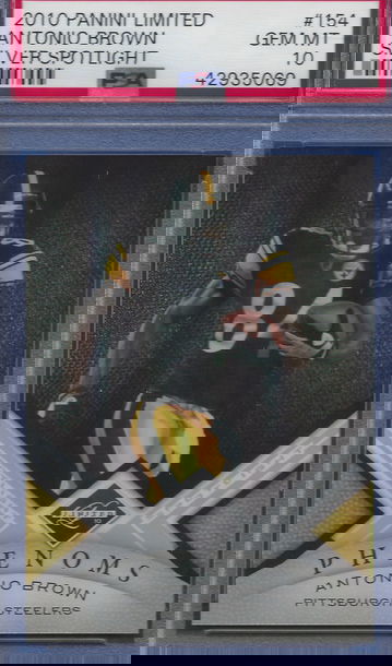 2010 Panini Limited Silver Spotlight Antonio Brown /50 #154 PSA 10  (BillsGridironGreats)