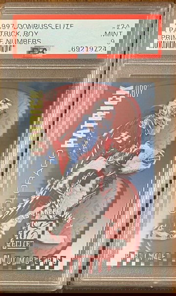 Patrick Roy - 1997-98 Donruss Elite Prime Numbers #2A  25/49 - PSA 9