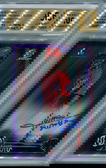 2016 Bowman Chrome Juan Soto purple refractor /250 BGS 9.5 auto 10