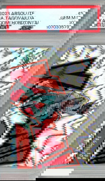 2023 PANINI ABSOLUTE KABOOM! HORIZONTAL TUA TAGOVAILOA #5 PSA 10 GEM MT