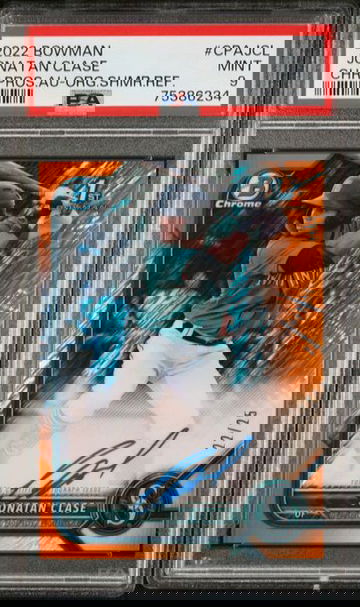 Jonatan Clase 2022 1st Bowman Chrome Orange Shimmer Refractor Auto /25  PSA 9