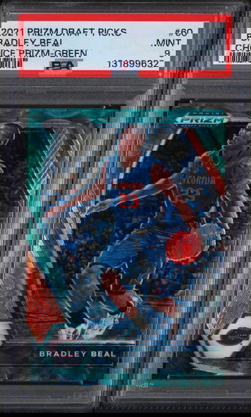 2021 Panini Prizm Draft Picks Choice Prizm-Green Bradley Beal #60 /8 PSA 9